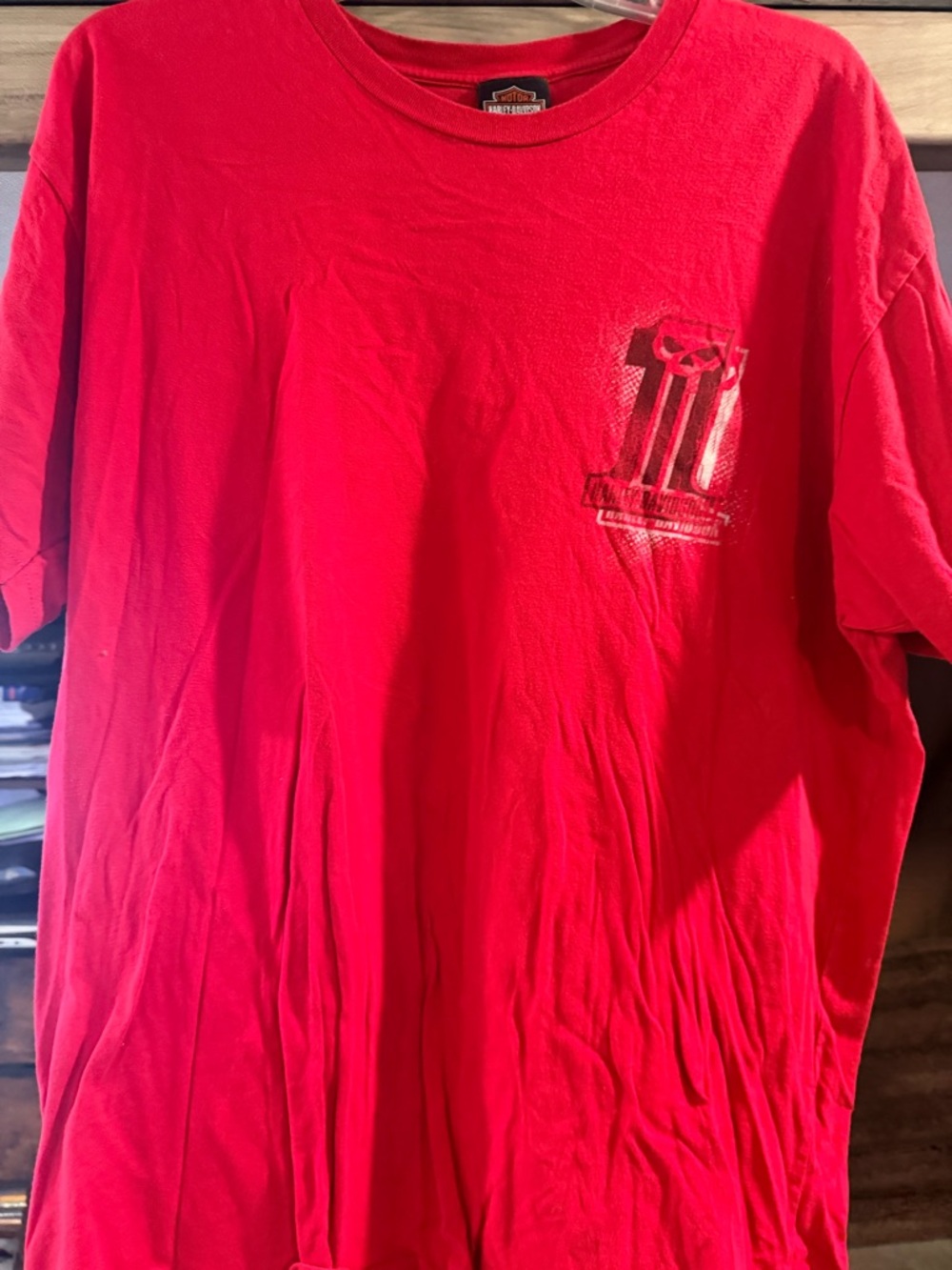 Harley-Davidson Bright Red Short-Sleeve Tee with Chest Graphic